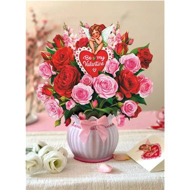 Cupid's Valentine Bouquet Pop-Up Card